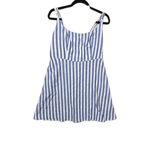 Old Navy Dresses & Skirts - Old Navy Fit and Flare‎ Linen Blend Striped Mini Dress Large